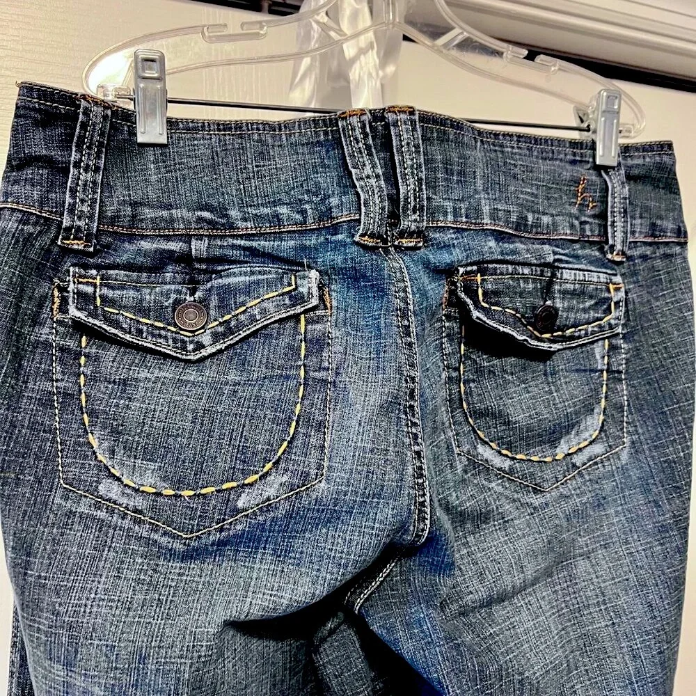 Hydraulic Long Low Mid Jean/Denim Shorts/Capris-Size 11-12 Jrs. Distressed-Comfy